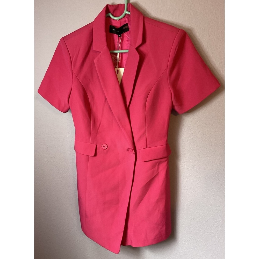 Endless Rose Hot Pink Fushia Blazer Shorts Romper Business Chic Medium New